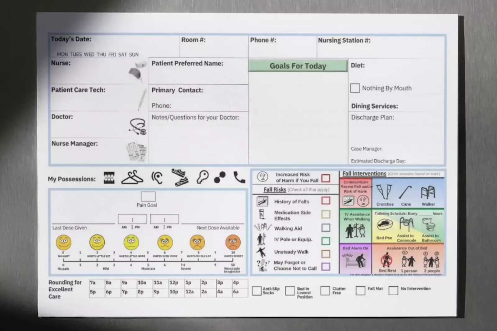 Patient Communication Board Template mockup