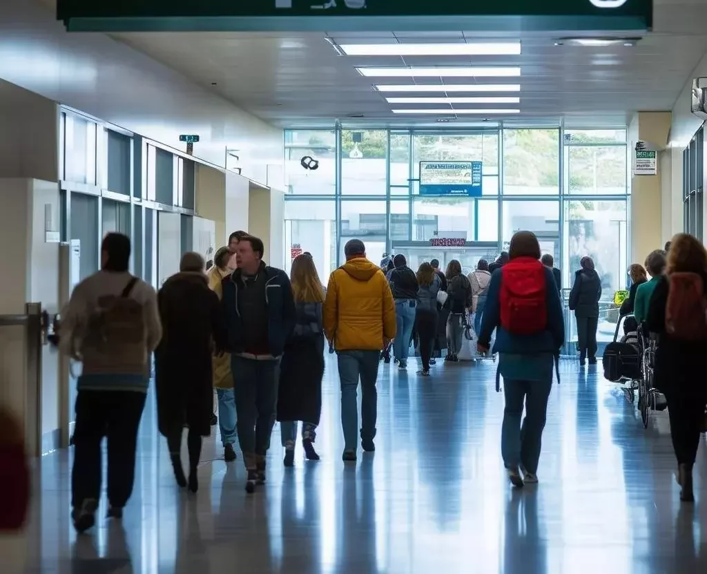 Busy Hospital Entrance
